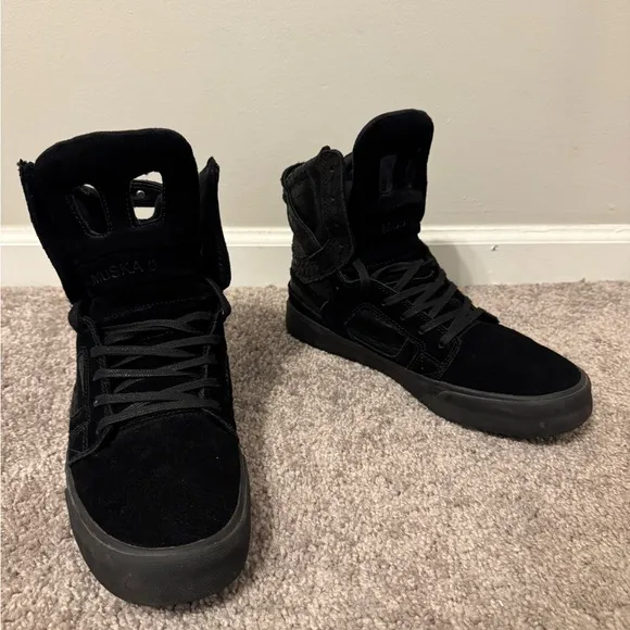 Supra RARE Chad Muska Pro Skytop II Black/Black Grain Leather Suede Men’s 9.5