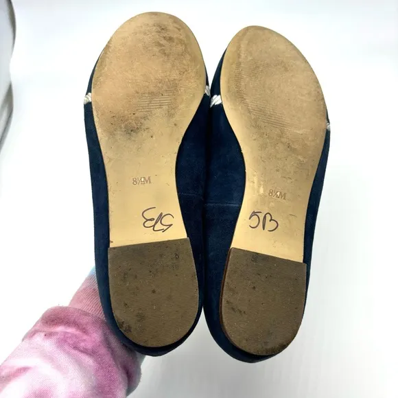Talbots Ryan embroidered suede loafers navy SZ 8.5. Worn once