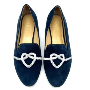 Talbots Ryan embroidered suede loafers navy SZ 8.5. Worn once