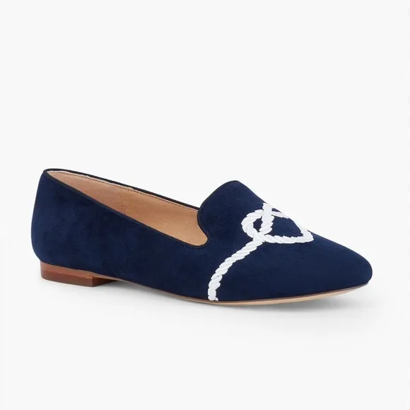 Talbots Ryan embroidered suede loafers navy SZ 8.5. Worn once