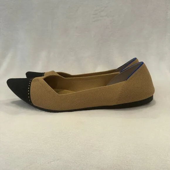 Tan Rothys sz 11 Pointed Toe Flats Tan Black Rothy Flats Rothys