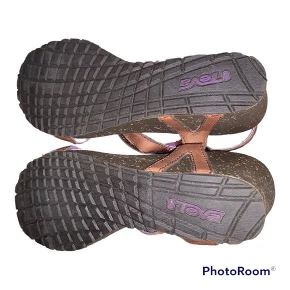 Teva Cabrillo Brown Strappy Sandals Wedges 8