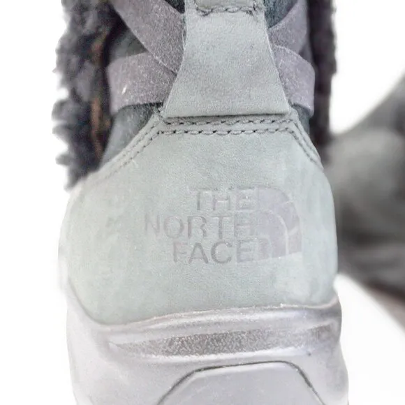 The North Face Black Suede Leather Boots, Insulated Winter Tall Boots Fo…