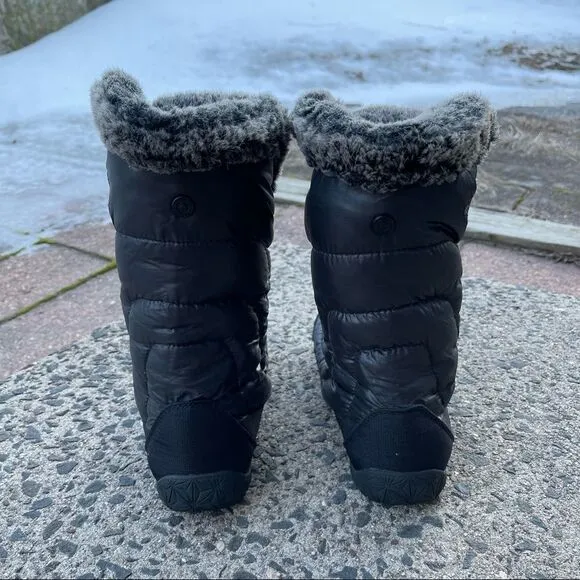 The North Face Black Lace Up Nupste IV Snow Boots size 8 preowned