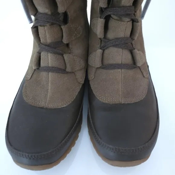 The North Face Nuptse Purna Brown Suede Waterproof Insulated Boots, Size 7.5