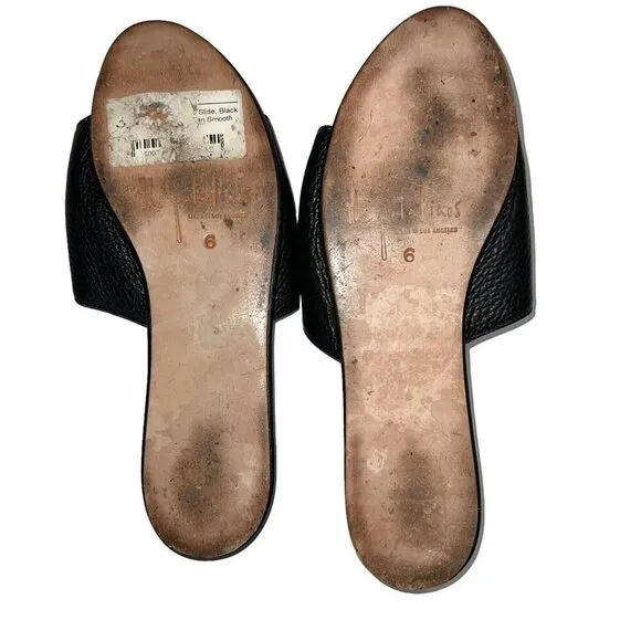 The Palatines‎ Caeleste Slide Sandal in Black and Tan Size 6 Leather Circle Flat