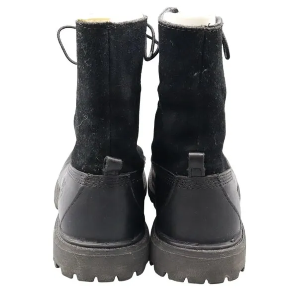 Timberland Leather Suede Combat Boots Women 7.5 Black Grunge Alt Classic Utility