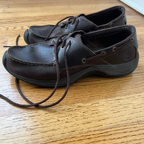 Timberland Men’s Brown Leather Lace-Up Dress Shoes Loafers Size 10.5