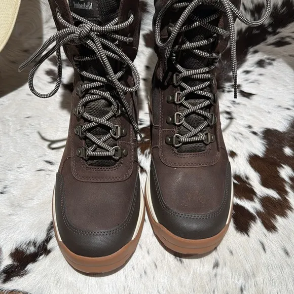 Timberland White Ledge Tall Lace-Up Waterproof Snow Boots Brown SZ 8.5 A14