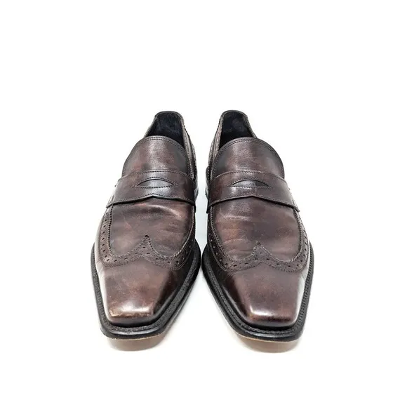 To Boot New York Adam Derrick Mens 10 Loafers Brown Leather Dress Shoes