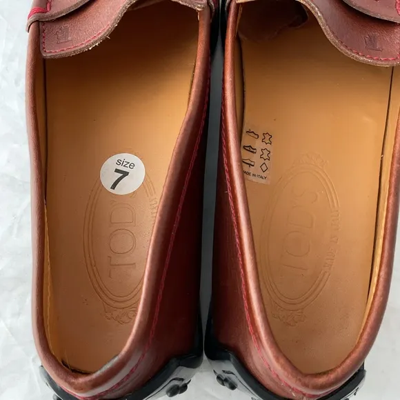 TOD'S Cognac Classic Penny Loafers Women's Size US 7