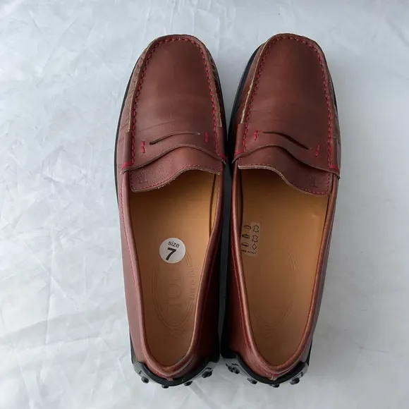 TOD'S Cognac Classic Penny Loafers Women's Size US 7