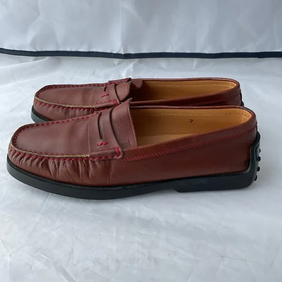 TOD'S Cognac Classic Penny Loafers Women's Size US 7