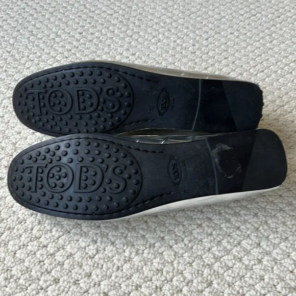 Tod's Silver Croc-Embossed Loafers