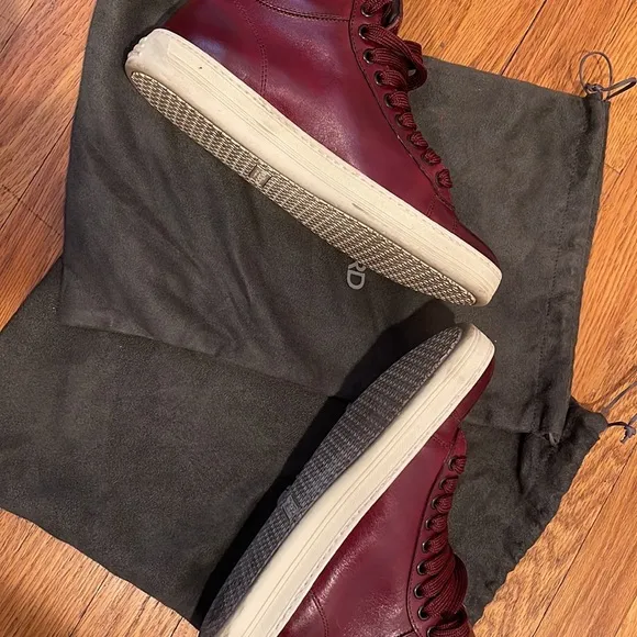 Tom Ford Burgundy High-Top Sneakers
