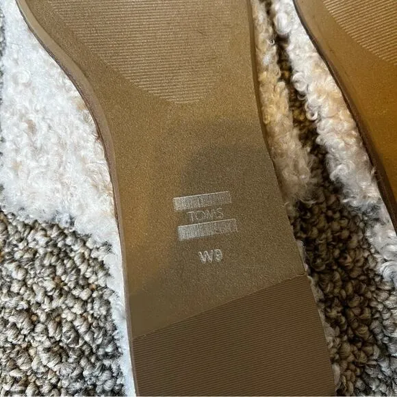 Toms Shearling Pointed Toe Mule Flats Cream 9