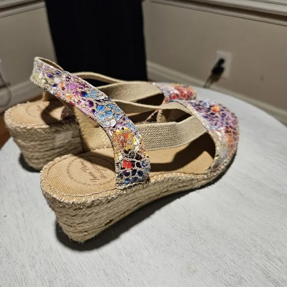 Toni Pons Orgins Stained Glass Print Espadrilles Wedge Sandals