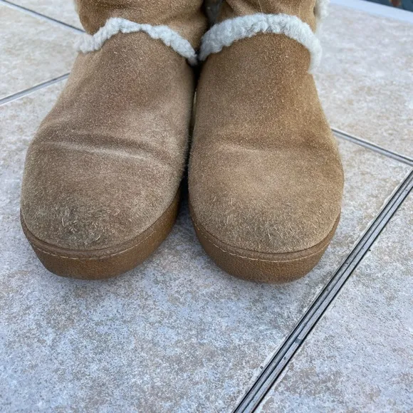 Tory Burch Amelie Shearling suede snow boots