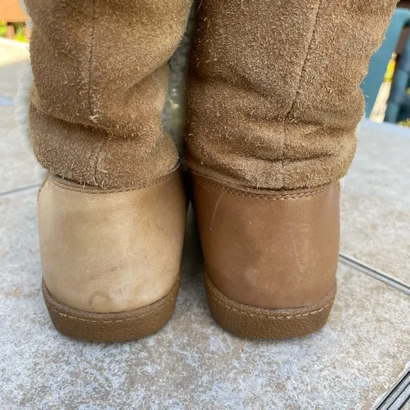 Tory Burch Amelie Shearling suede snow boots