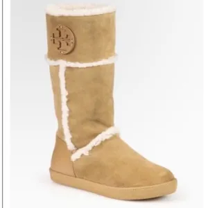 Tory Burch Amelie Shearling suede snow boots