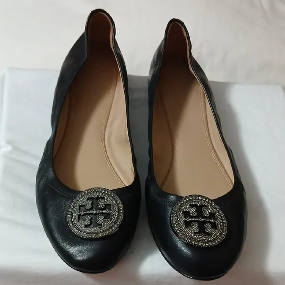Tory Burch Black Ballet Flats 10.5