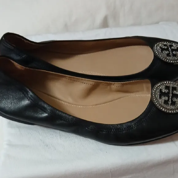 Tory Burch Black Ballet Flats 10.5