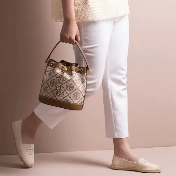 Tory Burch Canvas Weston Flat Espadrilles in Dulce De Leche
