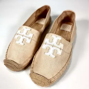 Tory Burch Canvas Weston Flat Espadrilles in Dulce De Leche