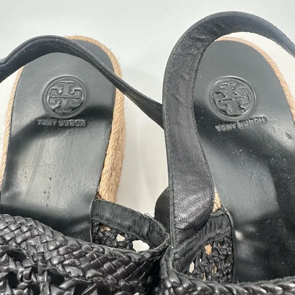 Tory Burch Dandy Chunky Platform Woven Espadrilles Sandals Size 11