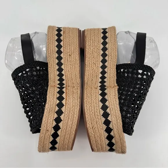 Tory Burch Dandy Chunky Platform Woven Espadrilles Sandals Size 11