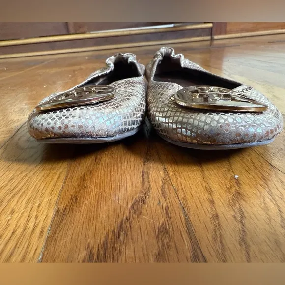 Tory Burch Gold Ballet Flats Sz 9.5Good Used Condition