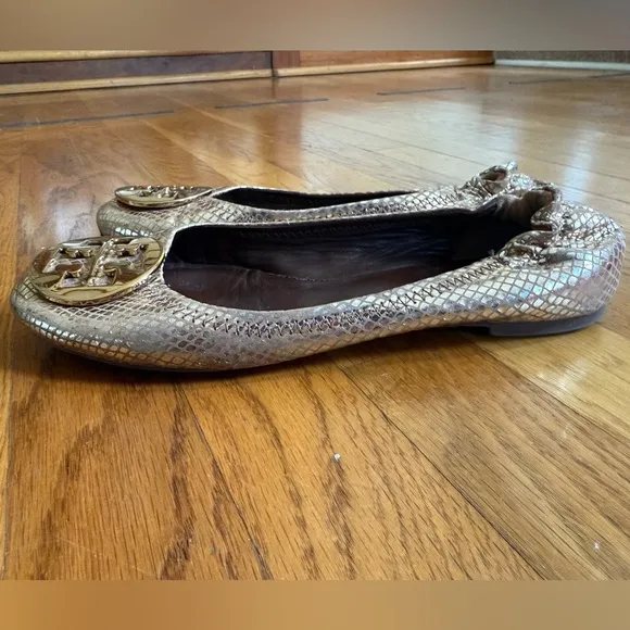Tory Burch Gold Ballet Flats Sz 9.5Good Used Condition