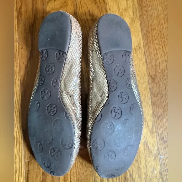 Tory Burch Gold Ballet Flats Sz 9.5Good Used Condition