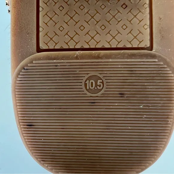 TORY BURCH Green Beige Leather Canvas Buckle Strap Wrap Flat Espadrilles Sz 10.5