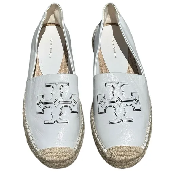 TORY BURCH INES LEATHER PLATFORM ESPADRILLES 7.5