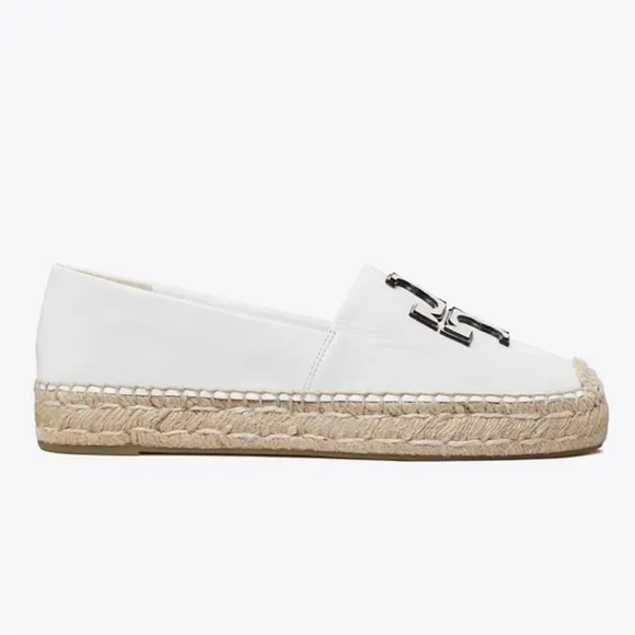 TORY BURCH INES LEATHER PLATFORM ESPADRILLES 7.5