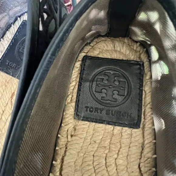 Tory Burch Lucia Lace Espadrilles 7.5. Navy excellent condition.