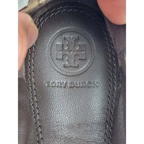 Tory Burch Metallic Brown Textured‎ Heidi Scrunch Ballet Flats Leather Size 8.5