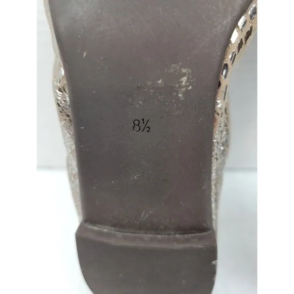 Tory Burch Metallic Brown Textured‎ Heidi Scrunch Ballet Flats Leather Size 8.5