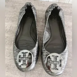 Tory Burch Metallic Chrome Ballet Flats