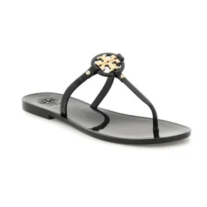 TORY BURCH Mini Miller Flat Thong Black Gold TPU Women’s Sandals Size 10