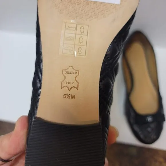 Tory Burch NEW Black Quilted Marion Ballet Flats Size 5.5 M