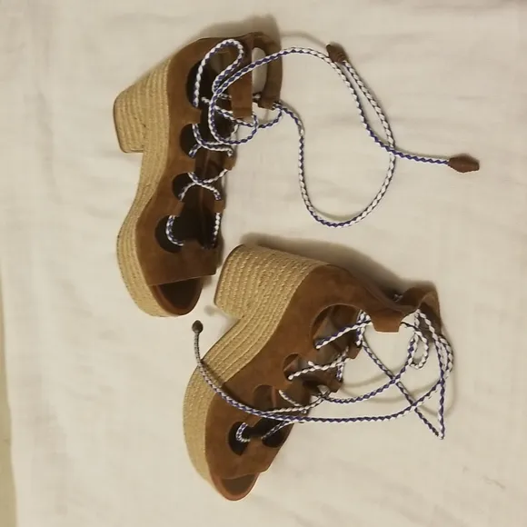 Tory  burch pasitano lace up platform espadrilles