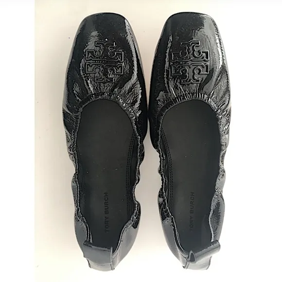 TORY BURCH Patent Leather Ballet Flats black