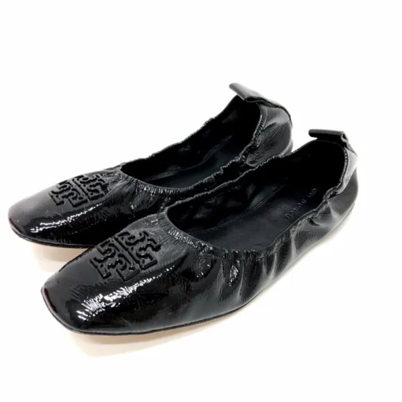 TORY BURCH Patent Leather Ballet Flats black