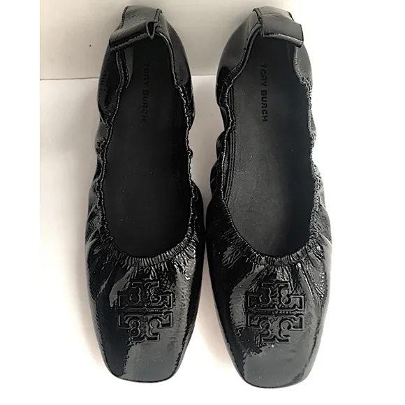 TORY BURCH Patent Leather Ballet Flats black