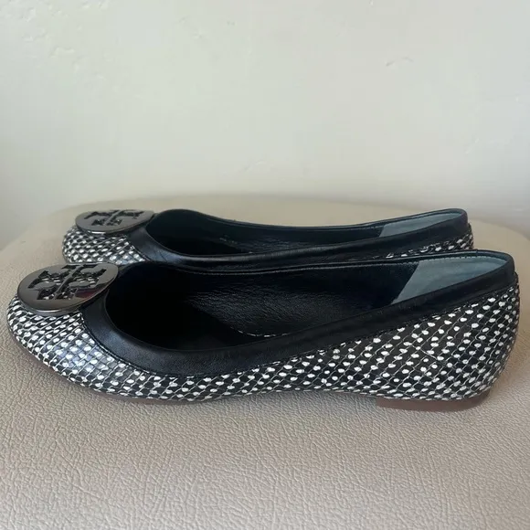 Tory Burch Reva Polka Dot Snake Leather Ballet Flats Women’s Size 7