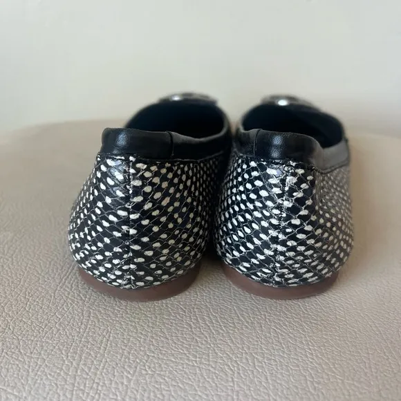Tory Burch Reva Polka Dot Snake Leather Ballet Flats Women’s Size 7