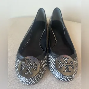 Tory Burch Reva Polka Dot Snake Leather Ballet Flats Women’s Size 7