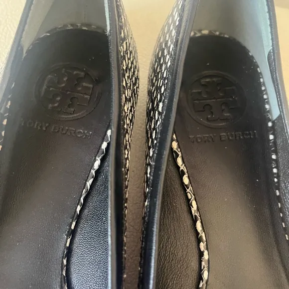 Tory Burch Reva Polka Dot Snake Leather Ballet Flats Women’s Size 7